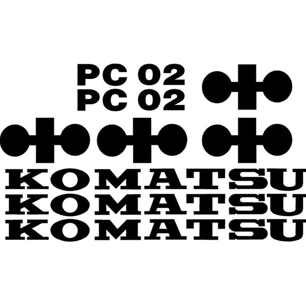 Aftermarket New Komatsu PC02 Excavator Decal Set PC 02 KMPC02DECALSET - main